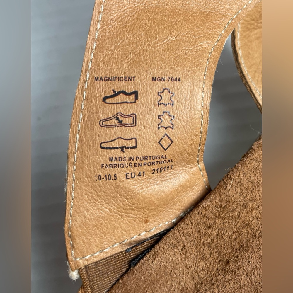 Taos Leather Magnificent Sandals Women’s Size EU 41 Brown Cognac Fisherman Slide - Picture 12 of 15